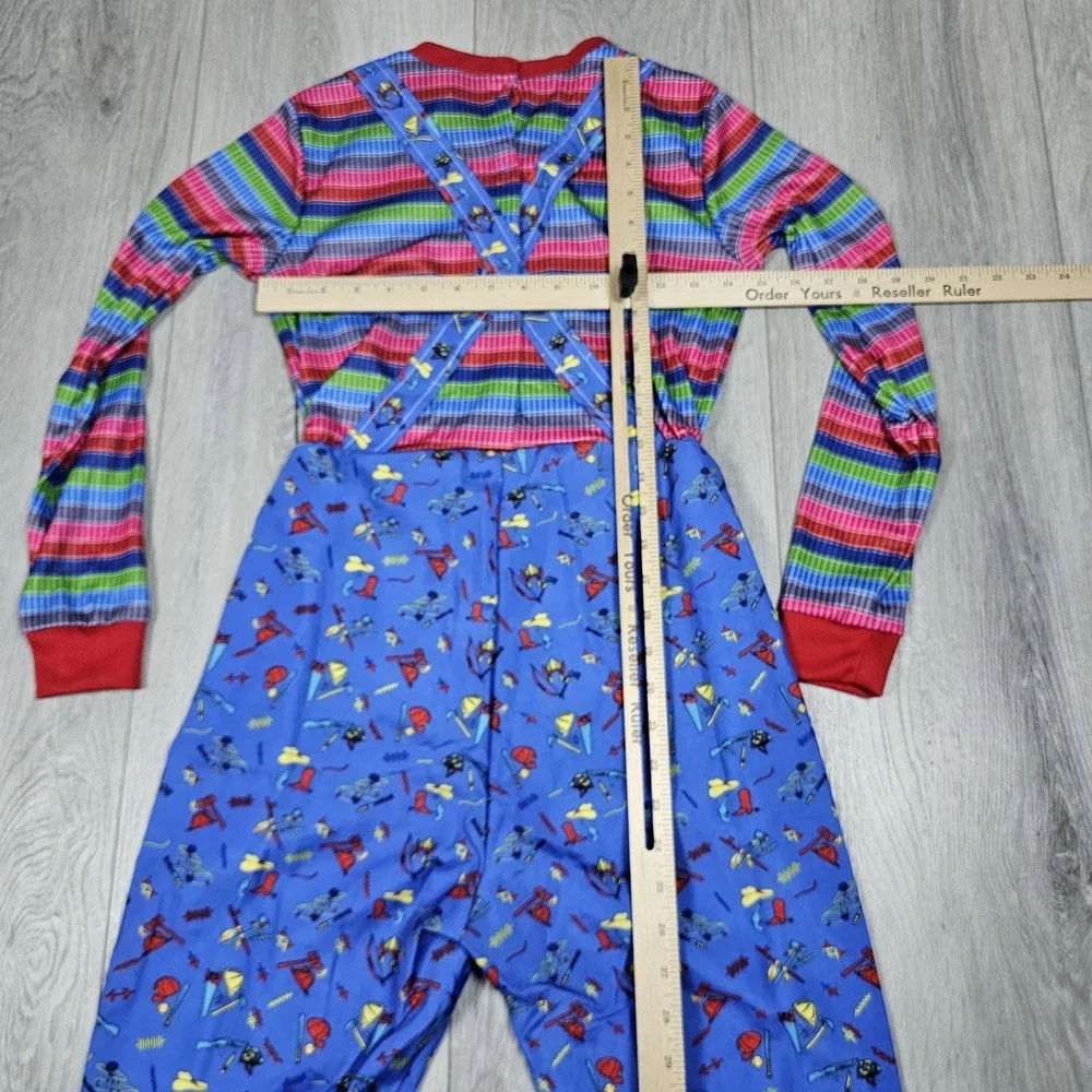 Chucky Halloween Costume Girls Medium 8-10 Years Old Blue One Piece Jumpsuit